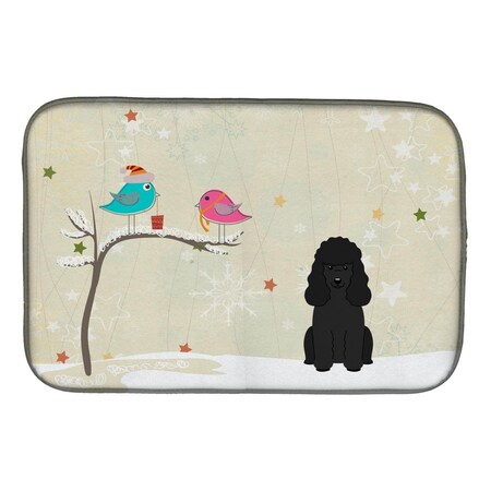 Carolines Treasures Christmas Presents Between Friends Poodle Black Dish Drying Mat BB2543DDM